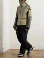 Moncler Grenoble - Fussen Slim-Fit Logo-Print Colour-Block Tech-Shell Hooded Ski Jacket - Green