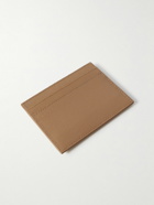 SAINT LAURENT - Logo-Print Pebble-Grain Leather Cardholder - Neutrals