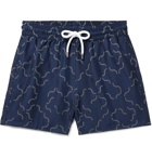 FRESCOBOL CARIOCA - Slim-Fit Short-Length Jacquard Swim Shorts - Blue