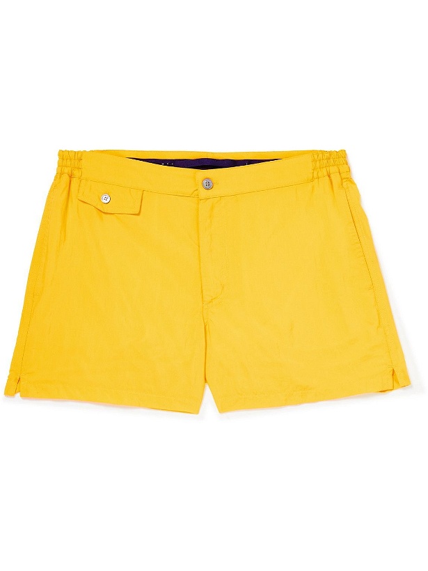 Photo: Incotex - Slim-Fit Mid-Length Swim Shorts - Yellow