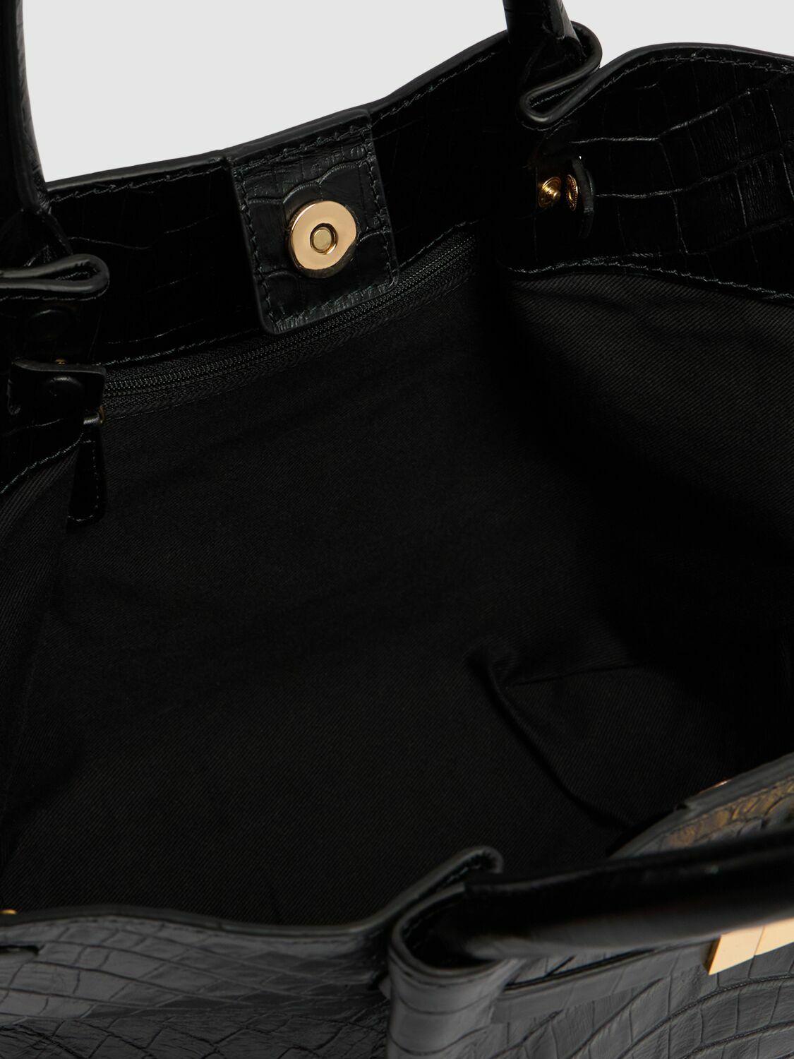 DEMELLIER Midi New York Croc Effect Leather Bag