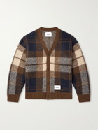 WTAPS - Palmer Logo-Appliquéd Checked Jacquard-Knit Cardigan - Brown