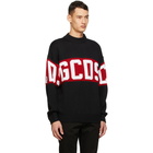 GCDS Black and Red Logo Sweater