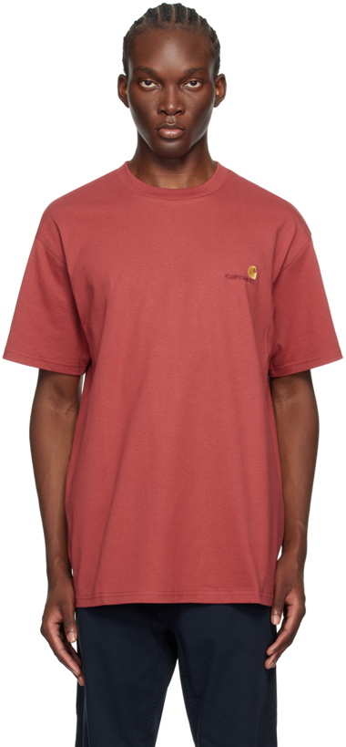 Photo: Carhartt Work In Progress Red American Script T-Shirt