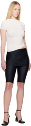 ALAINPAUL White Gathered Neck Tank Top
