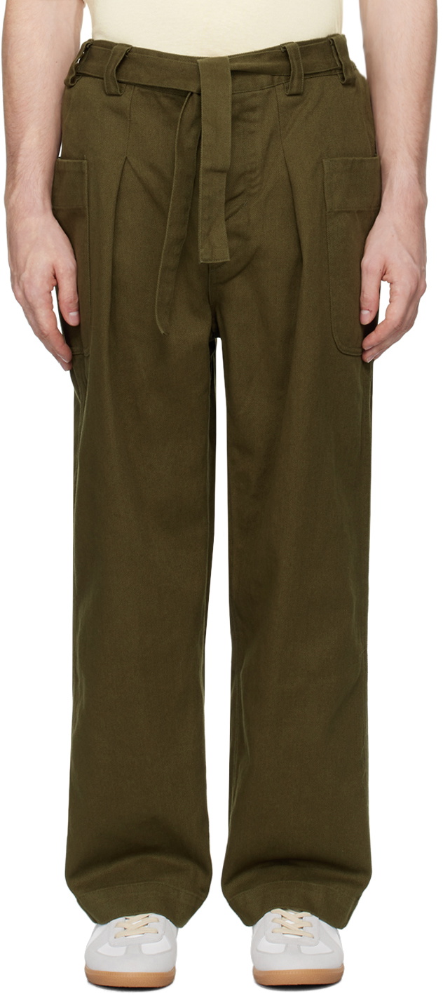 DOCUMENT Khaki Wide Pocket Trousers