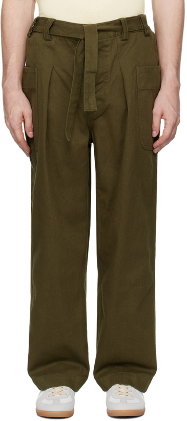 Photo: DOCUMENT Khaki Wide Pocket Trousers