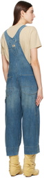 R13 Indigo Slouch Denim Overalls