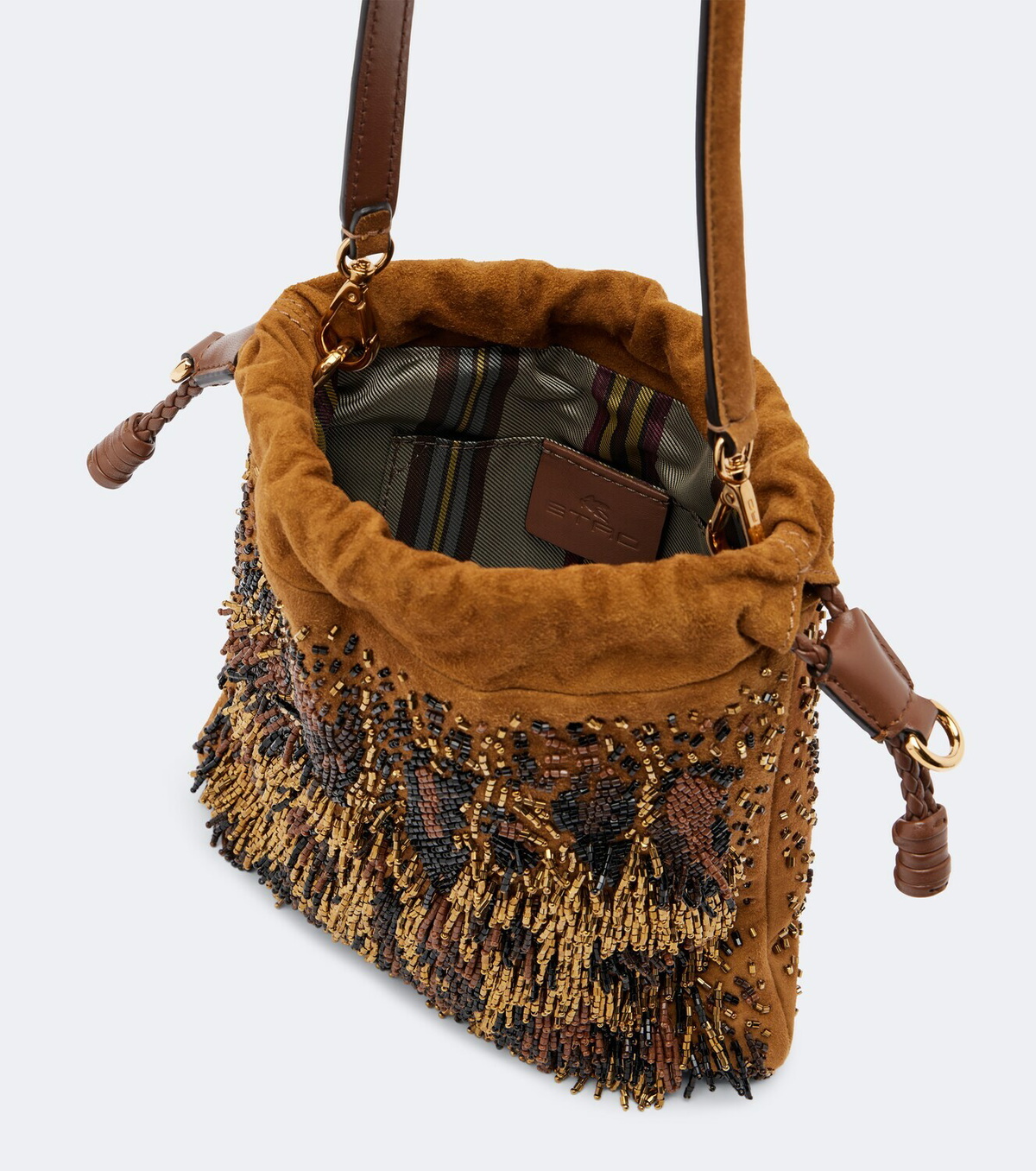 Etro Kalispera Mini beaded fringed shoulder bag