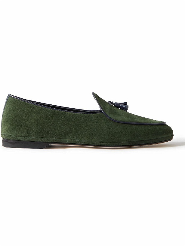 Photo: Rubinacci - Marphy Leather-Trimmed Suede Tasselled Loafers - Green