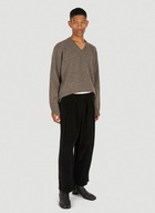 Fold Over Track Pants in Black