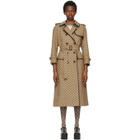 Gucci Beige and Brown GG Supreme Trench Coat