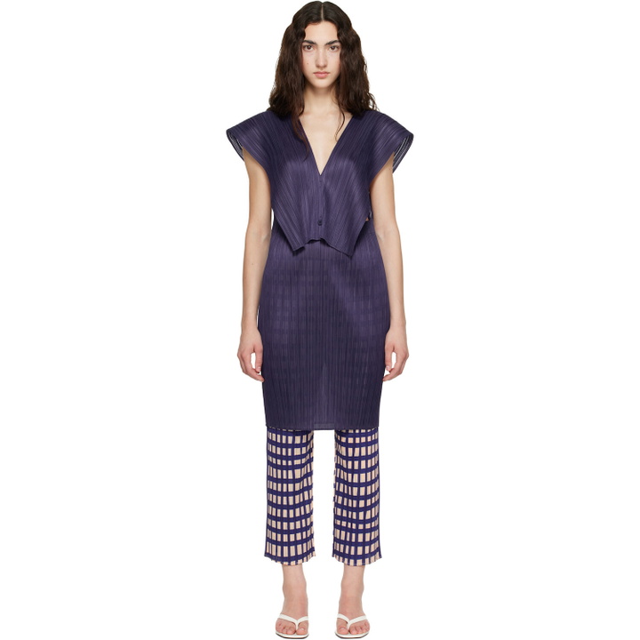 Photo: PLEATS PLEASE ISSEY MIYAKE Navy Lucid Pleats Top