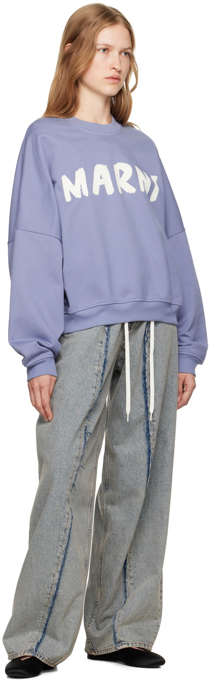 Marni Blue Printed Logo Sweatshirt