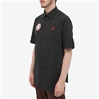 Fred Perry x Raf Simons Patch Short Sleeve Shirt in Black