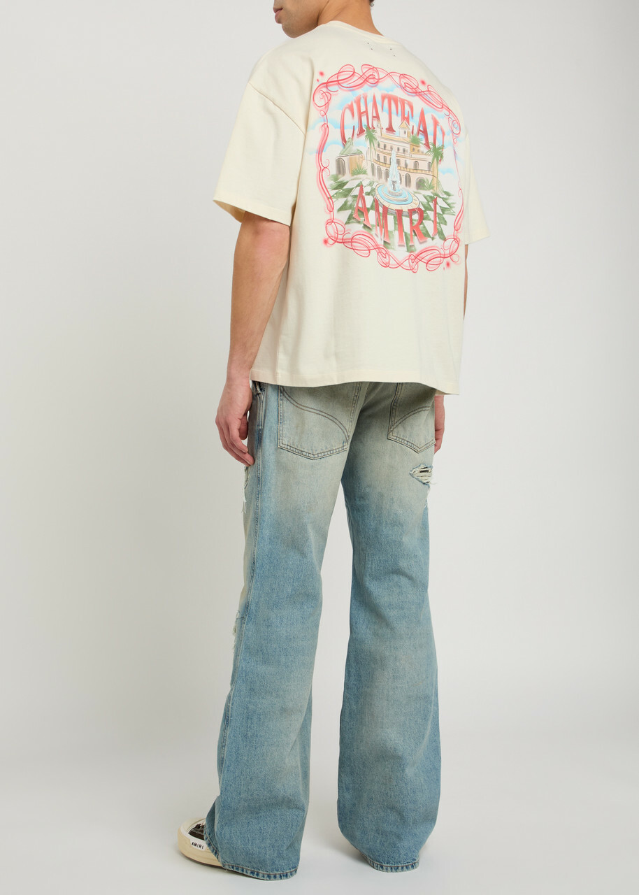 Amiri Chateau Printed Cotton T-shirt Ivory