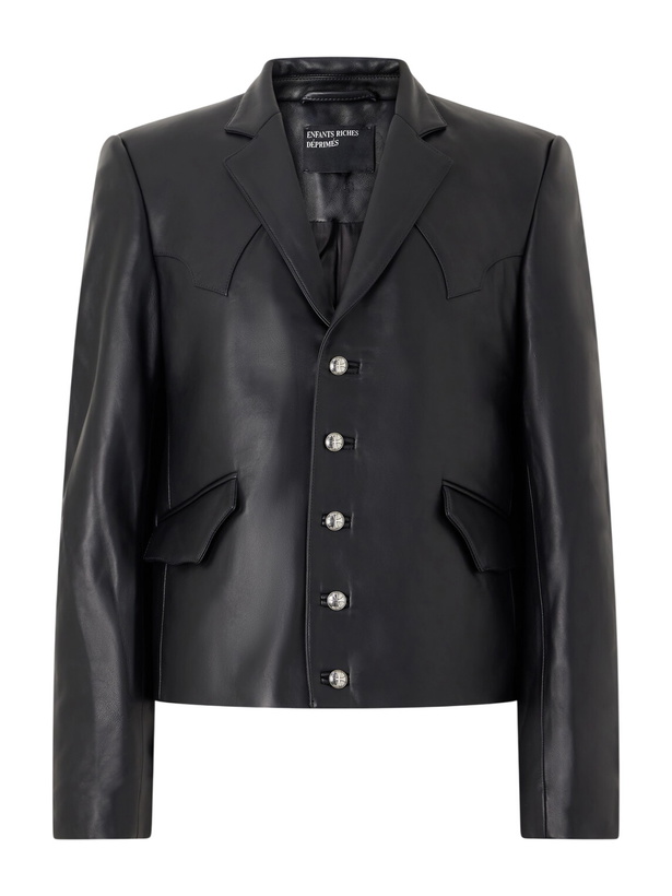 Photo: Enfants Riches Déprimés - Western Perfect Leather Blazer - Black