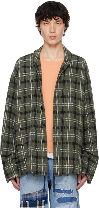 Photo: Greg Lauren Khaki Plaid Shawl Collar Shirt