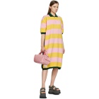 Sunnei Pink and Yellow Striped Knit Polo Dress