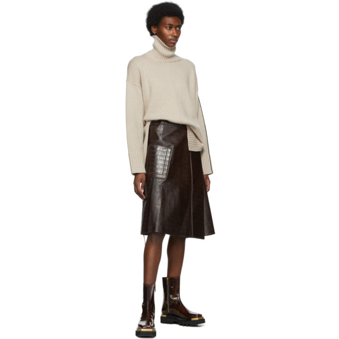 Peter Do Brown Croc Wrap Skirt Peter Do