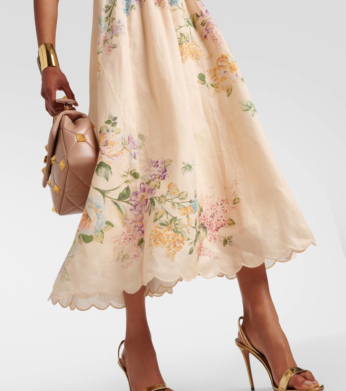 【Zimmermann】Halliday scalloped floral linen midi dress Zimmermann Halliday scalloped floral linen midi dress Zimmermann
