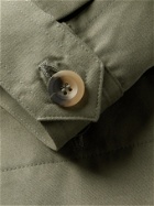 PRIVATE WHITE V.C. - The Mayfair Convertible-Collar Brushed Cotton-Twill Shirt Jacket - Green - S