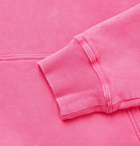 Stüssy - Logo-Embroidered Fleece-Back Cotton-Jersey Hoodie - Pink