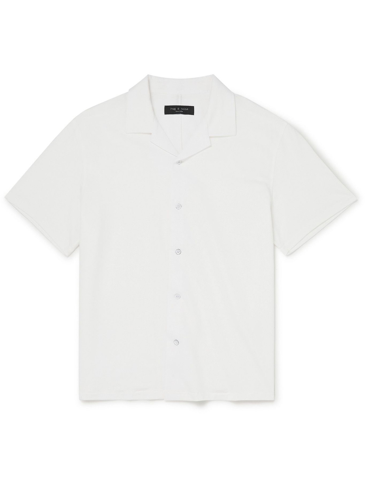 RAG & BONE - Avery Camp-Collar Knitted Cotton Shirt - Neutrals Rag and Bone