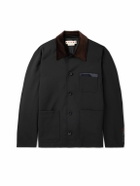 Marni - Cotton Velvet and Satin-Trimmed Grain de Poudre Wool Jacket - Black