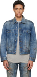 Rick Owens DRKSHDW Blue Temple Trucker Denim Jacket