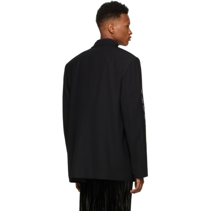 VETEMENTS Black Gothic Logo Tailored Blazer Vetements