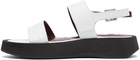 Staud White Croc Nicky Sandals