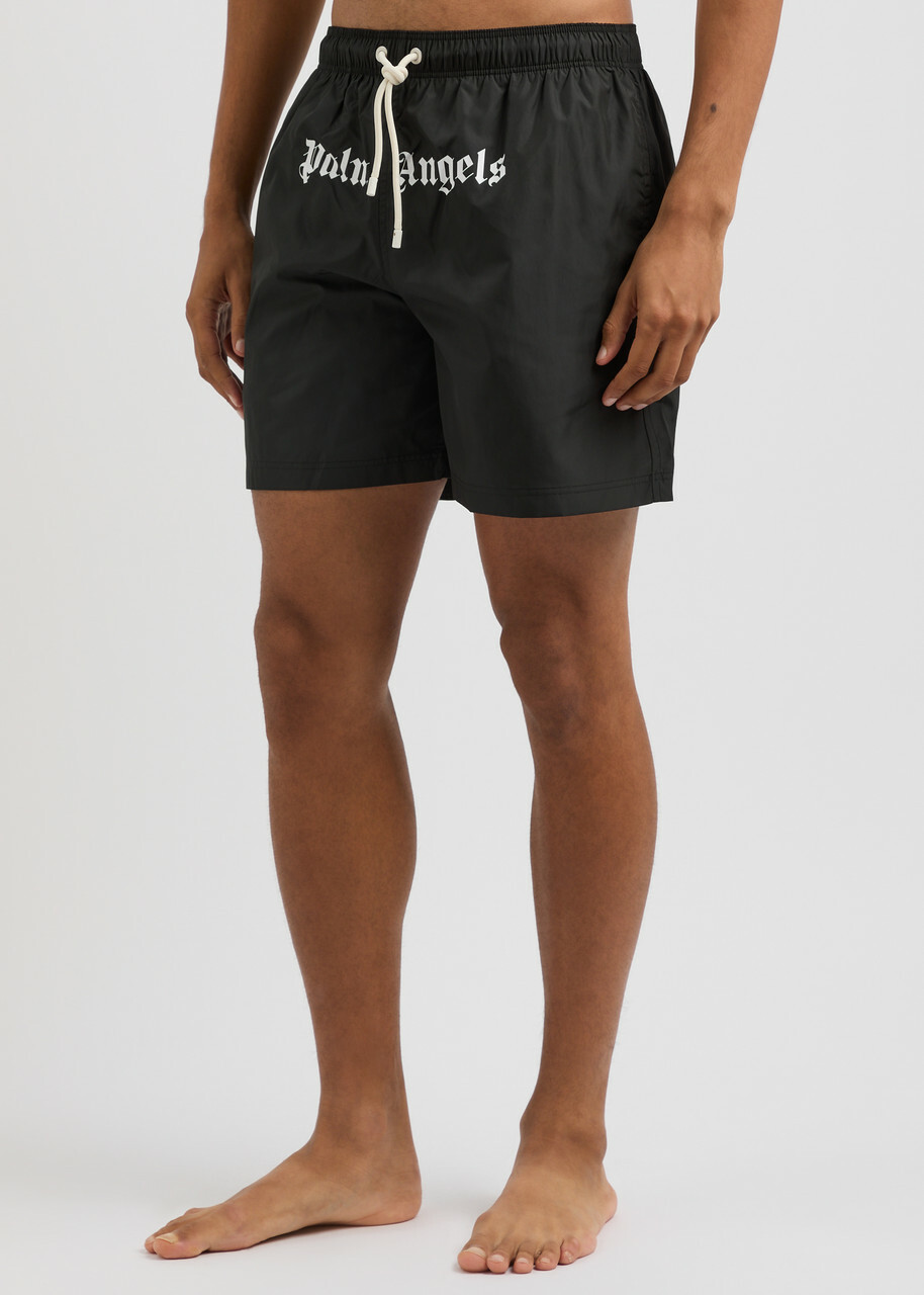 Palm Angels Logo-print Shell Swim Shorts Black