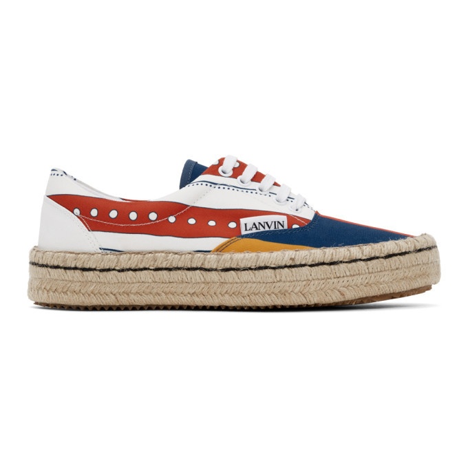 Photo: Lanvin White and Navy Espadrille Sneakers
