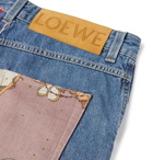 Loewe - Paula's Ibiza Fisherman Wide-Leg Cropped Patchwork Denim Jeans - Blue