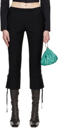 COLLEEN ALLEN Black Stretch Wool Capri Trousers