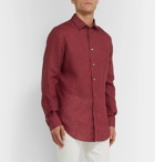 Brioni - Mélange Linen Shirt - Red