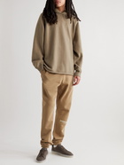 FEAR OF GOD ESSENTIALS - Logo-Appliquéd Knitted Hoodie - Brown