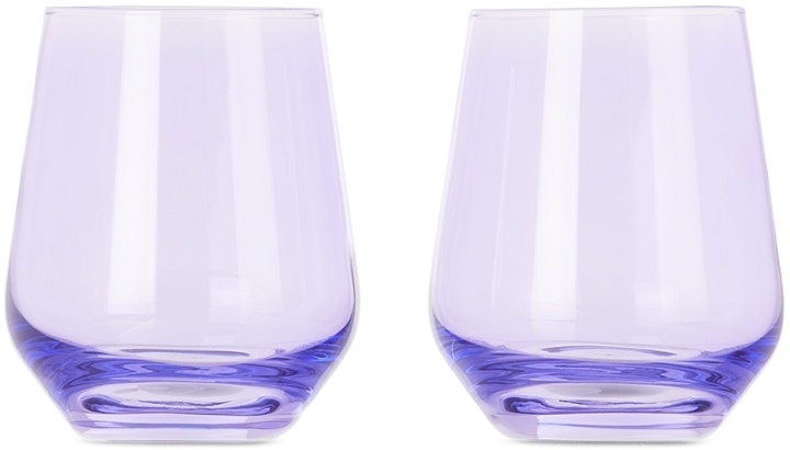 Photo: Estelle Colored Glass Purple Stemless Wine Glasses, 13.5 oz