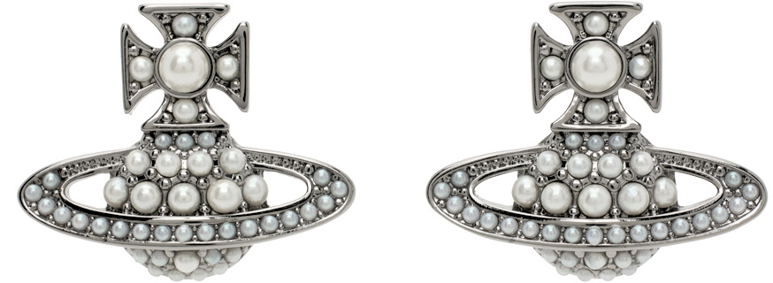 Vivienne westwood gunmetal deals earrings