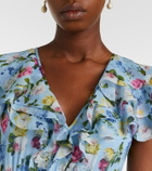 Carolina Herrera Floral ruffled silk gown