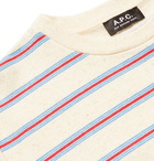 A.P.C. - Logo-Print Striped Loopback Cotton-Jersey Sweatshirt - Gray