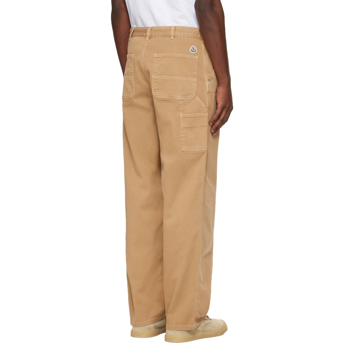 Moncler Tan Cotton Blend Gabardine Cargo Pants
