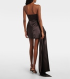 Alex Perry Draped satin bustier dress
