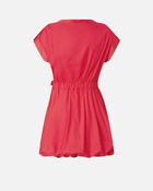 Pinko Poplin Dress With Crisscross Salsa Red