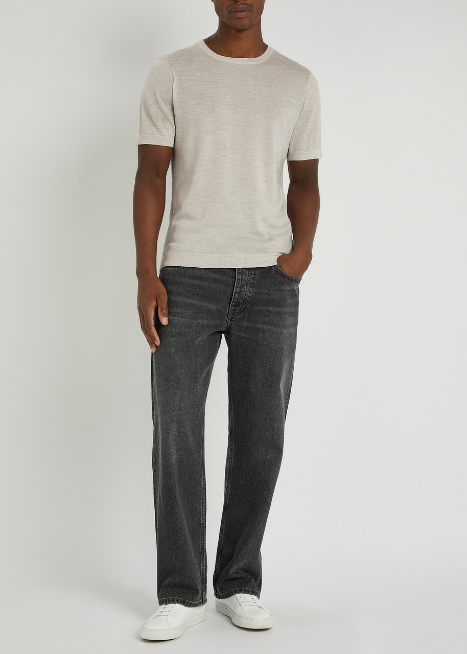 Rag & Bone Aulton Fine-knit T-shirt Ecru