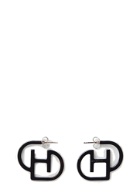Logo Hoop Earrings in Black