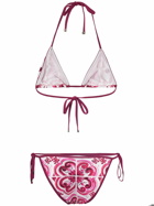 DOLCE & GABBANA Maiolica Print Lycra Triangle Bikini Set