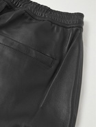 FRAME - Tapered Leather Cargo Trousers - Black