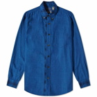 Japan Men's Flannel Shirt in Blue
